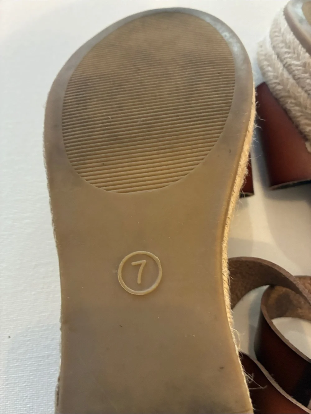 Brown Minimalist Vegan  2.5” Heel Espadrille Sandals Size 7
